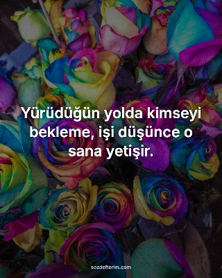 Yürüdüğün yolda kimseyi bekleme, işi düşünce o sana yetişir.