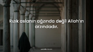 Rızık aslanın ağzında değil Allah’ın arzındadır.