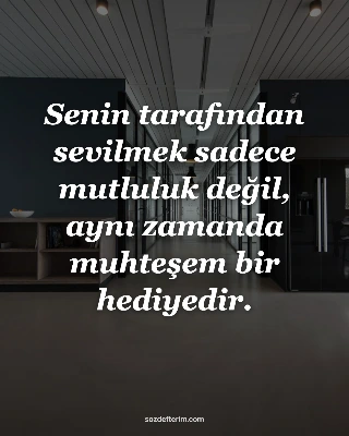 Senin tarafından sevilmek sadece mutluluk değil, aynı zamanda muhteşem bir hediy