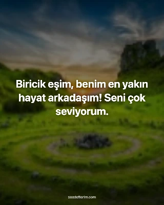 Biricik eşim, benim en yakın hayat arkadaşım! Seni çok seviyorum.