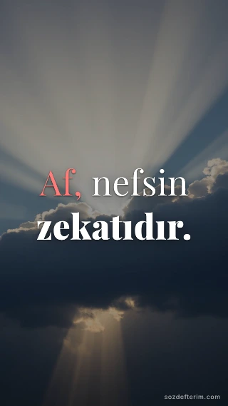 Af, nefsin zekatıdır.