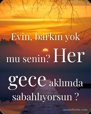Evin, barkın yok mu senin? Her gece aklımda sabahlıyorsun ?