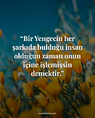 Bir Yengecin her şarkıda bulduğu insan olduğun zaman onun içine işlemişsin demek