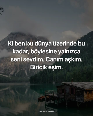Ki ben bu dünya üzerinde bu kadar, böylesine yalnızca seni sevdim. Canım aşkım. 