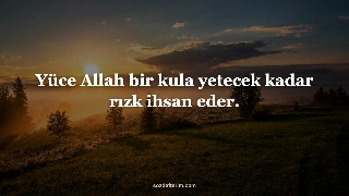 Yüce Allah bir kula yetecek kadar rızk ihsan eder.