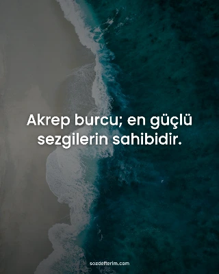 Akrep burcu; en güçlü sezgilerin sahibidir.