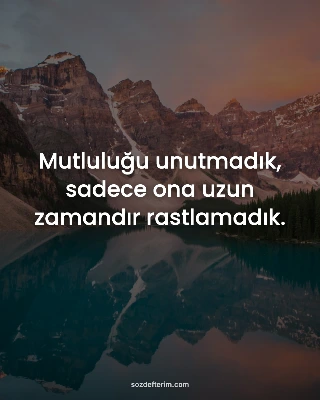 Mutluluğu unutmadık, sadece ona uzun zamandır rastlamadık.
