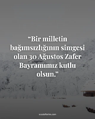 Bir milletin bağımsızlığının simgesi olan 30 Ağustos Zafer Bayramımız kutlu olsun.