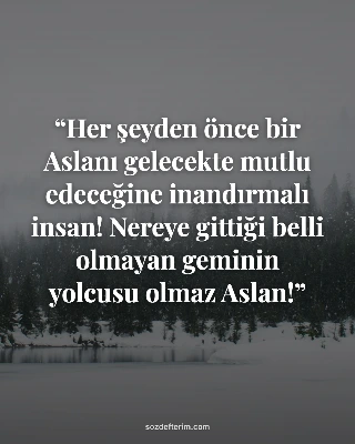 Her şeyden önce bir Aslanı gelecekte mutlu edeceğine inandırmalı insan! Nereye g