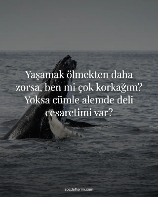Yaşamak ölmekten daha zorsa, ben mi çok korkağım? Yoksa cümle alemde deli cesare