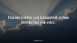 Haram yoldan çok kazanmak rızkın bereketini yok eder. — Caferi Sadık