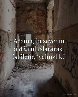 Adam gibi sevenin aldığı uluslararasi ödüldür, ‘yalnızlık!’