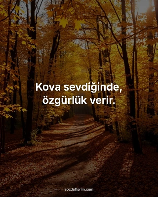 Kova sevdiğinde, özgürlük verir.
