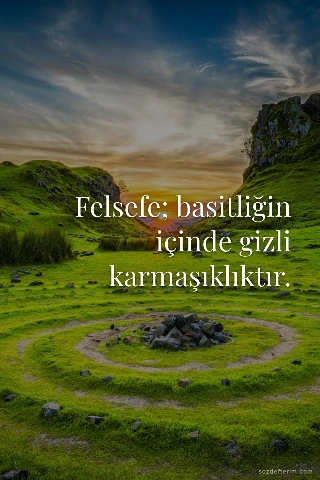 Felsefe; basitliğin içinde gizli karmaşıklıktır.