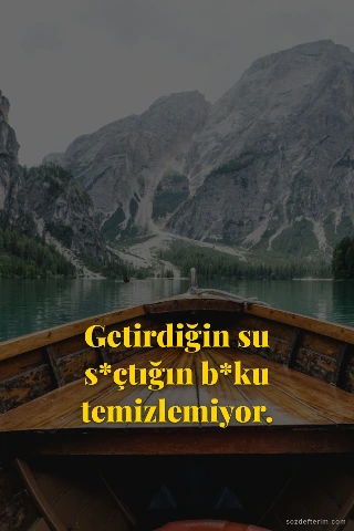 Getirdiğin su s*çtığın b*ku temizlemiyor.