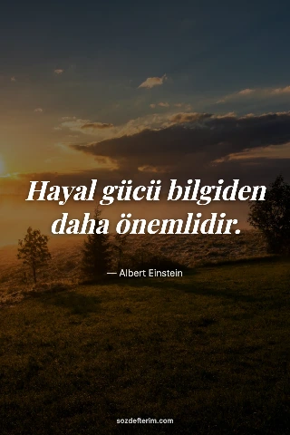 Hayal gücü bilgiden daha önemlidir.