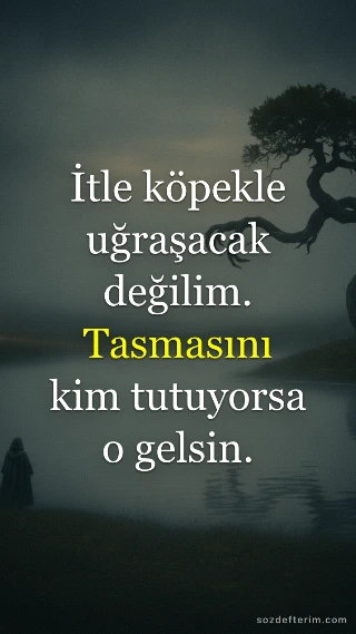 İtle köpekle uğraşacak değilim. Tasmasını kim tutuyorsa o gelsin.