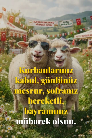 Kurbanlarınız kabul, gönlünüz mesrur, sofranız bereketli, bayramınız mübarek ols