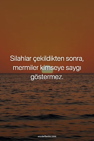 Silahlar çekildikten sonra, mermiler kimseye saygı göstermez.