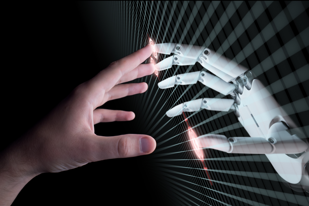 Bir çift insan ve robot eli
